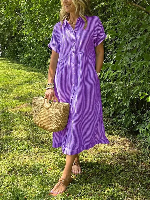 Vestido Midi de Playa en Morado