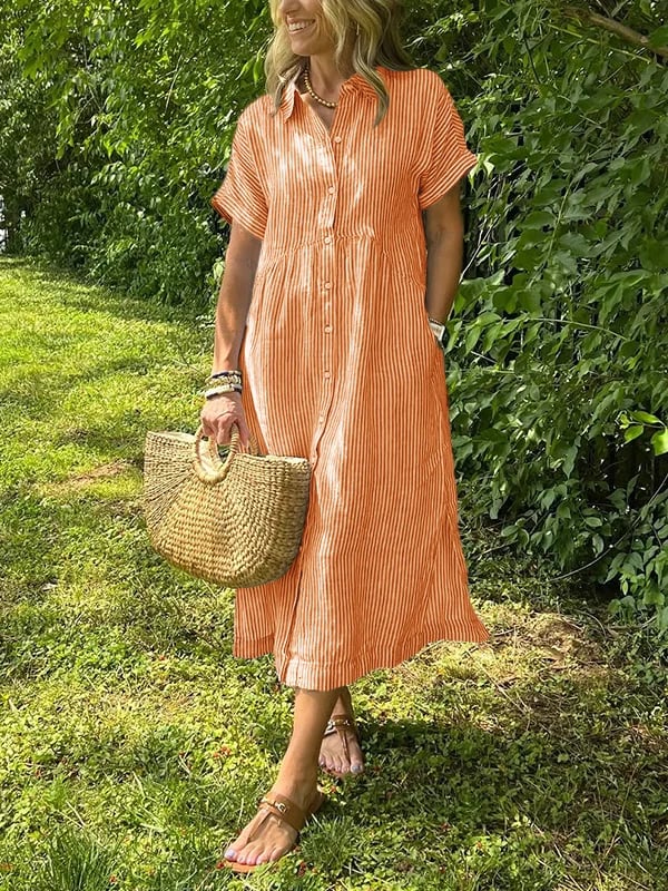 Vestido Midi de Playa en Naranja