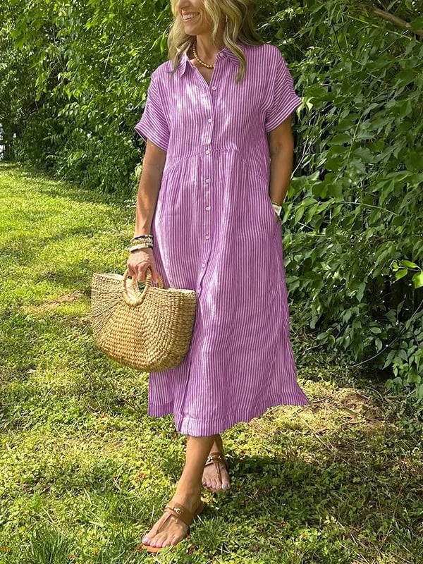Vestido Midi de Playa en Rosa