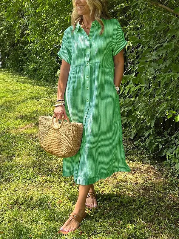 Vestido Midi de Playa en Verde