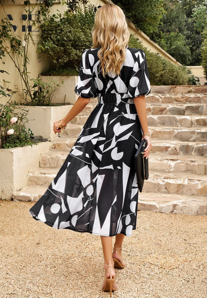 Vestido Midi Elegante para Invitada de Boda en Azul 6
