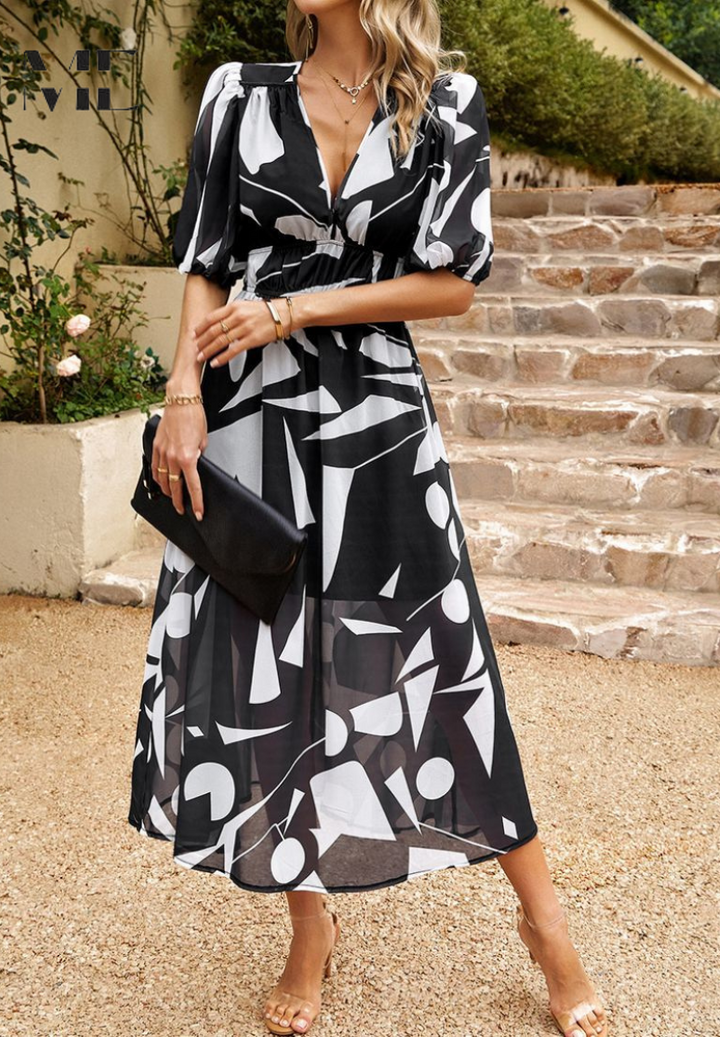 Vestido Midi Elegante para Invitada de Boda en Azul 7