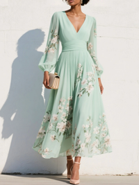 Nora | Damen florales Midikleid für besondere Anlässe