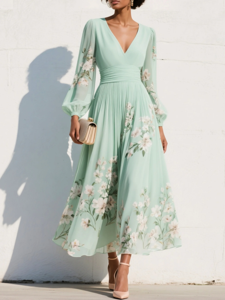 Vestido Midi Floral Elegante para Ocasiones Especiales