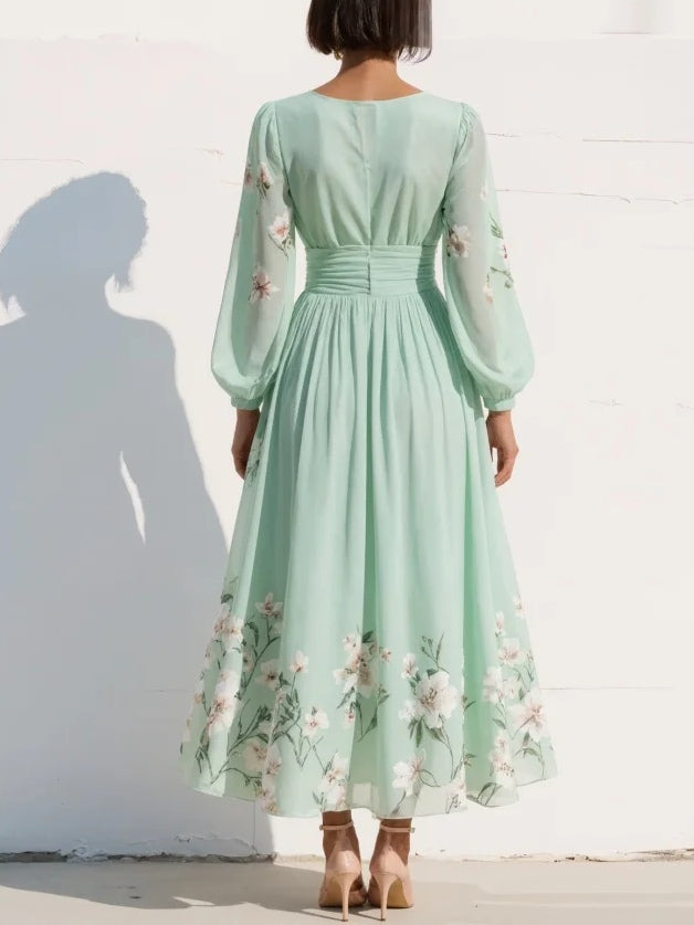 Vestido Midi Floral Elegante para Ocasiones Especiales (2)