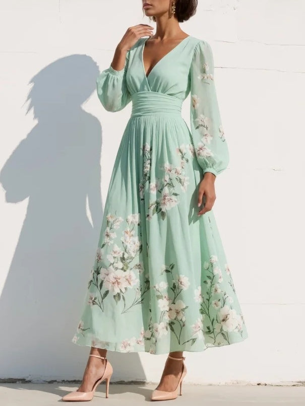Vestido Midi Floral Elegante para Ocasiones Especiales (3)