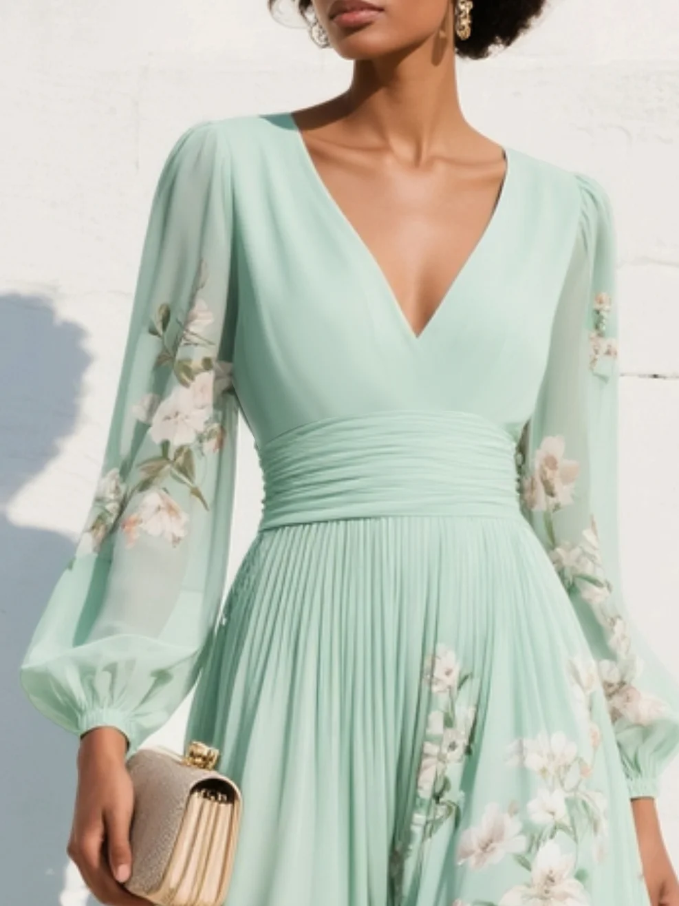 Vestido Midi Floral Elegante para Ocasiones Especiales (4)