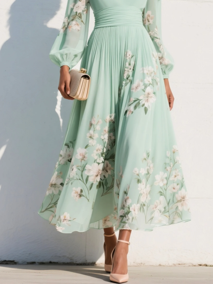 Vestido Midi Floral Elegante para Ocasiones Especiales (5)