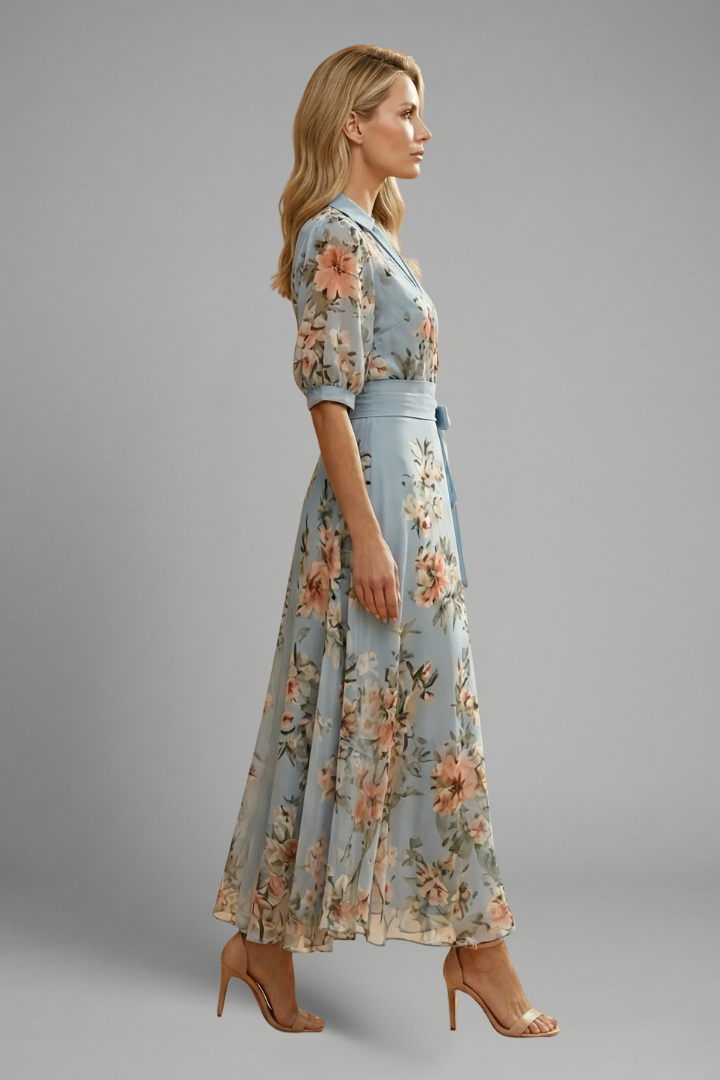 Vestido Midi Floral para Invitada de Boda de Verano (4)