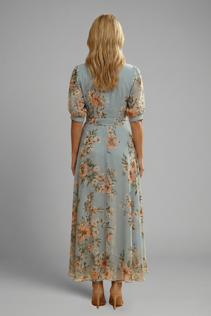 Vestido Midi Floral para Invitada de Boda de Verano (5)