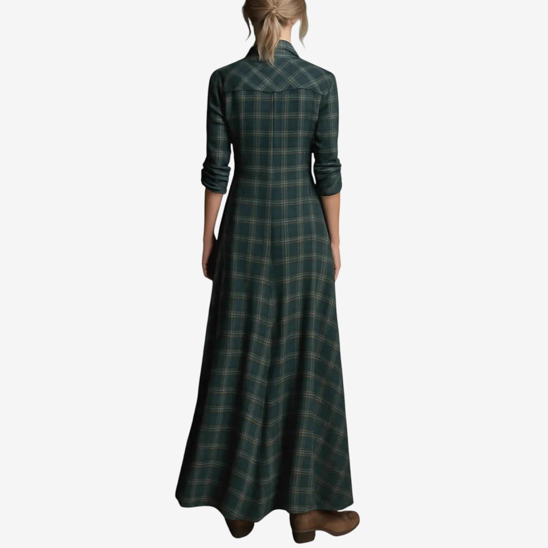 Vestido Otoño Midi Minimalista de Oficina (3)
