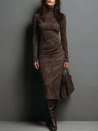 Aitana | Herbst-Samtkleid Midi für Gäste