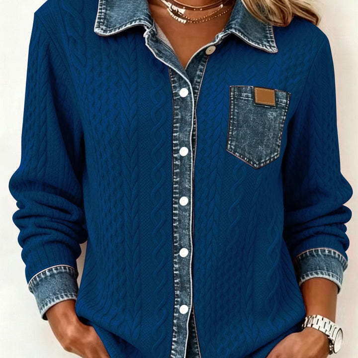 Vielseitige Damen Seidenbluse für jeden Tag in Blau