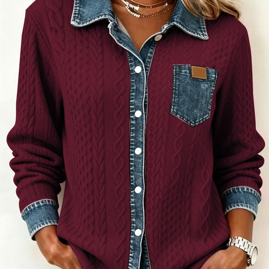 Vielseitige Damen Seidenbluse für jeden Tag in Bordeaux