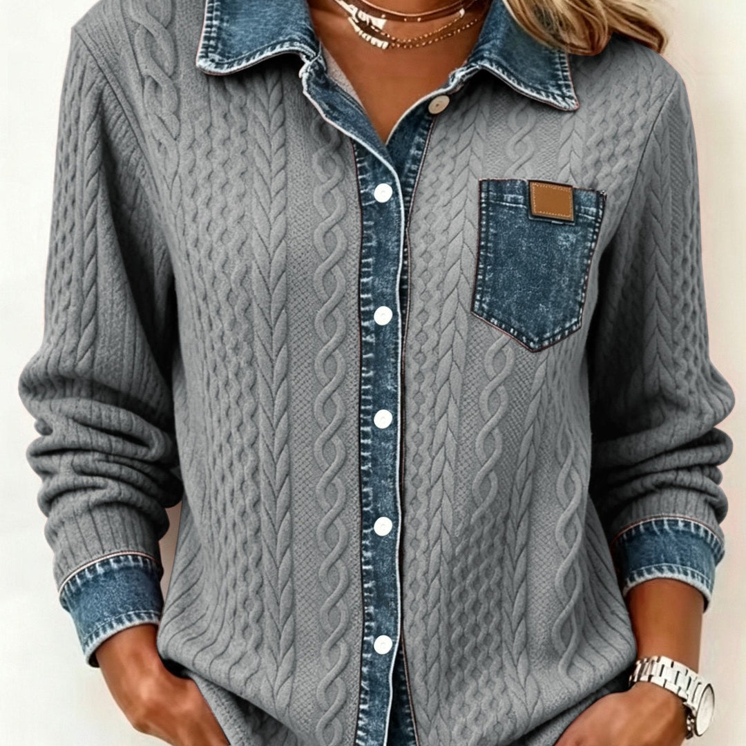 Vielseitige Damen Seidenbluse für jeden Tag in Grau