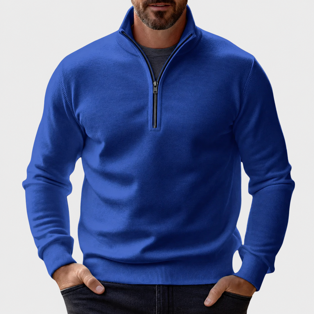 Vielseitiger Herren Pullover mit Reißverschluss in Blau