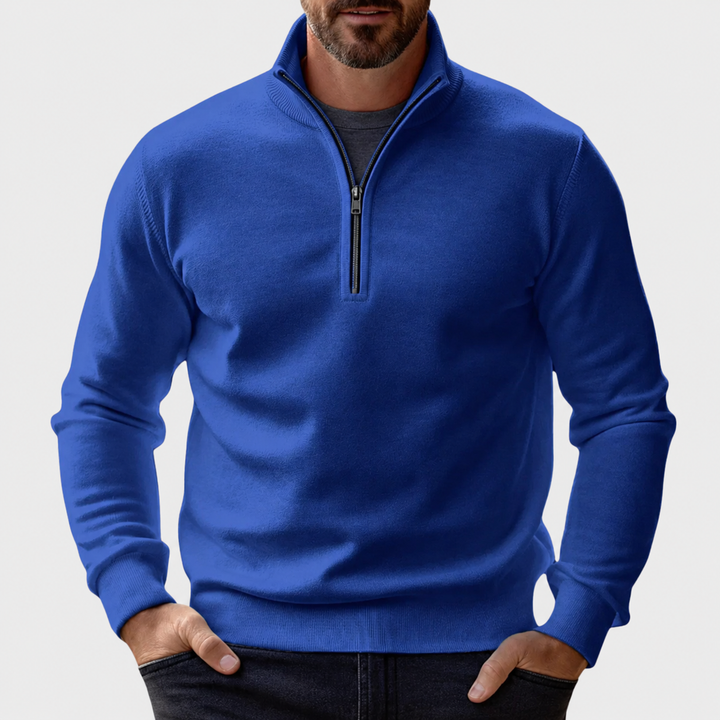 Vielseitiger Herren Pullover mit Reißverschluss in Blau