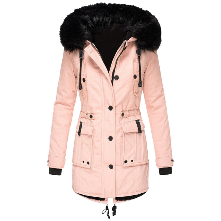Warme Damen Teddy Jacke für Herbst in Rosa