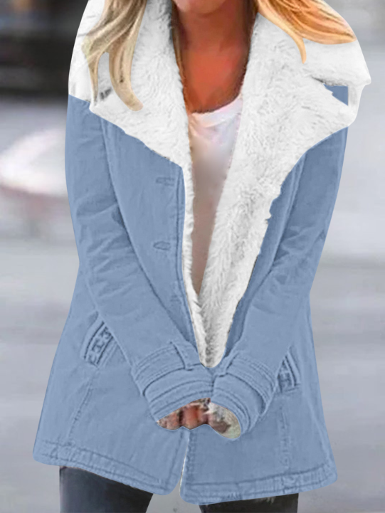 Warme Damen Winterjacke elegant für den Herbst in Hellblau