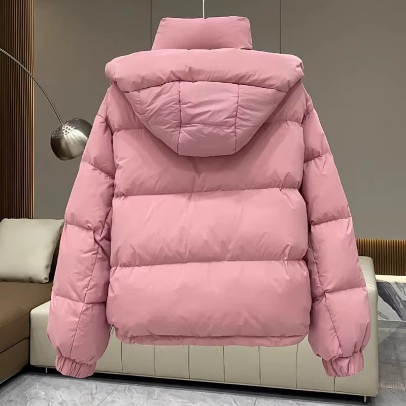 Warme Damen Winterjacke mit Kapuze und Kragen (15)