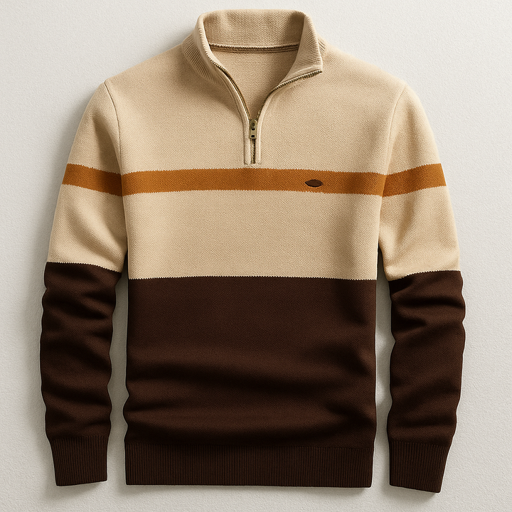 Warmer Pullover Herren für den Herbst in Braune Creme