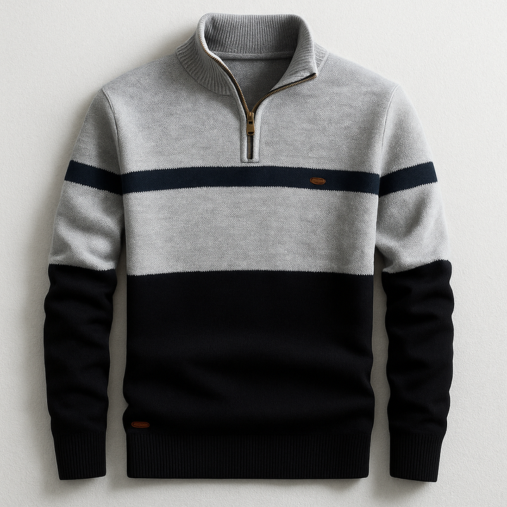 Warmer Pullover Herren für den Herbst in Grau Marineblau