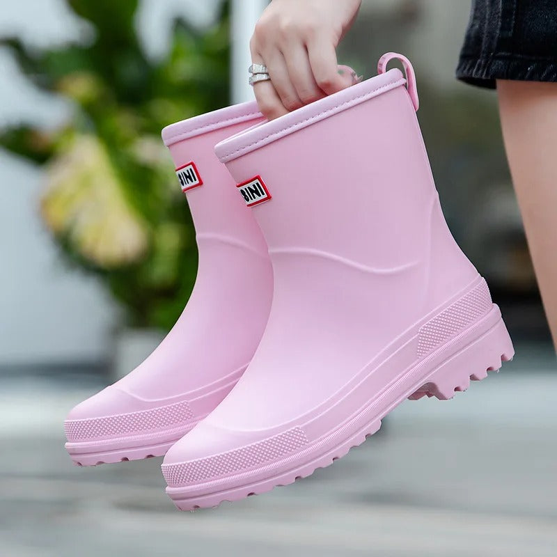 Wasserdichte Damen Stiefeletten für Regen in Rosa