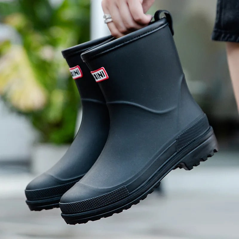 Wasserdichte Damen Stiefeletten für Regen in Schwarz