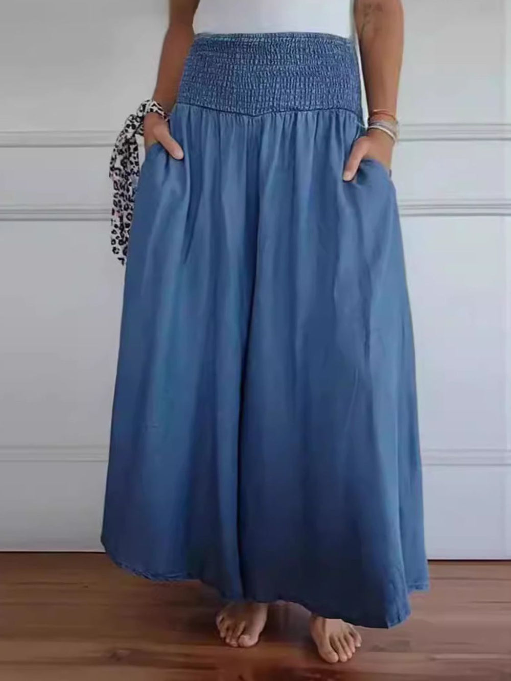 Weit geschnittene Baumwollhose für den en Azul oscuro