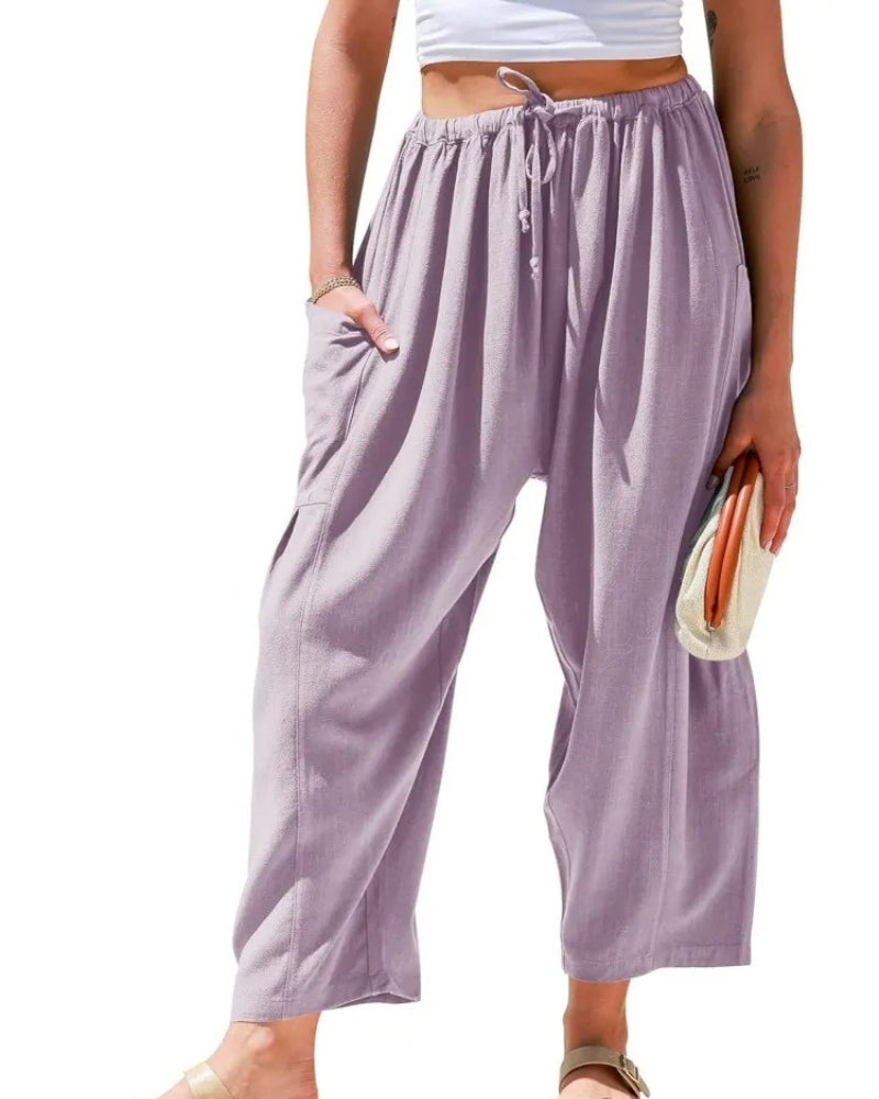 Weite Leinenhose Wide pants en Morado claro