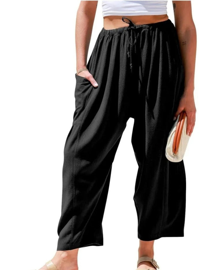 Weite Leinenhose Wide pants en Negro