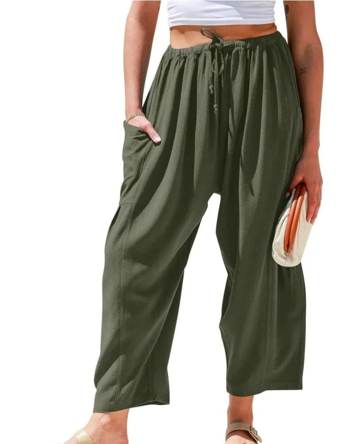 Weite Leinenhose Wide pants en Verde
