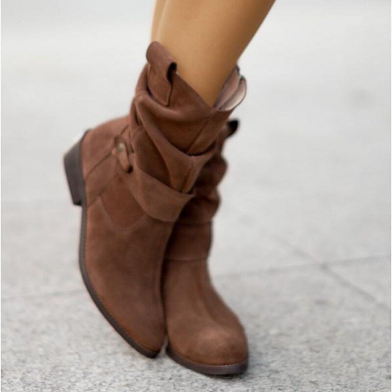 Winterstiefel Damen gefüttert in klassischem Design in Dunkelbraun