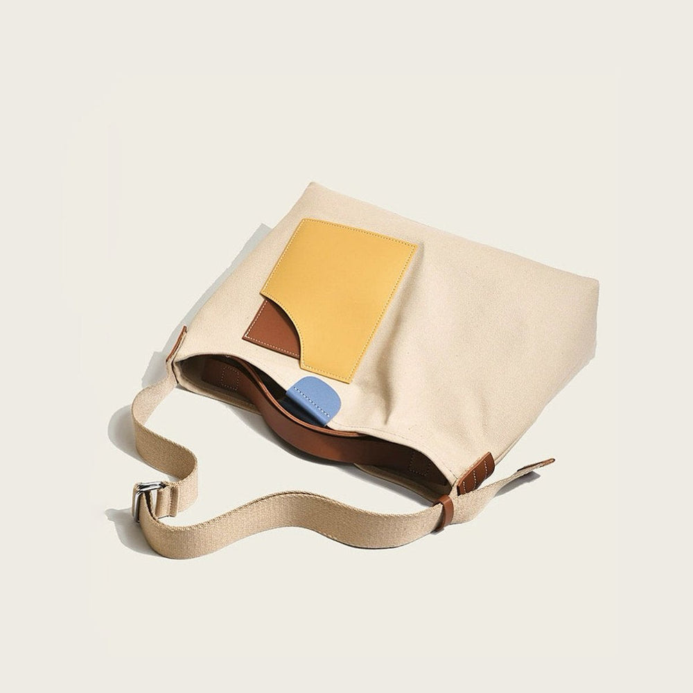 Women's Colour-Block Canvas Tote Bag (2)