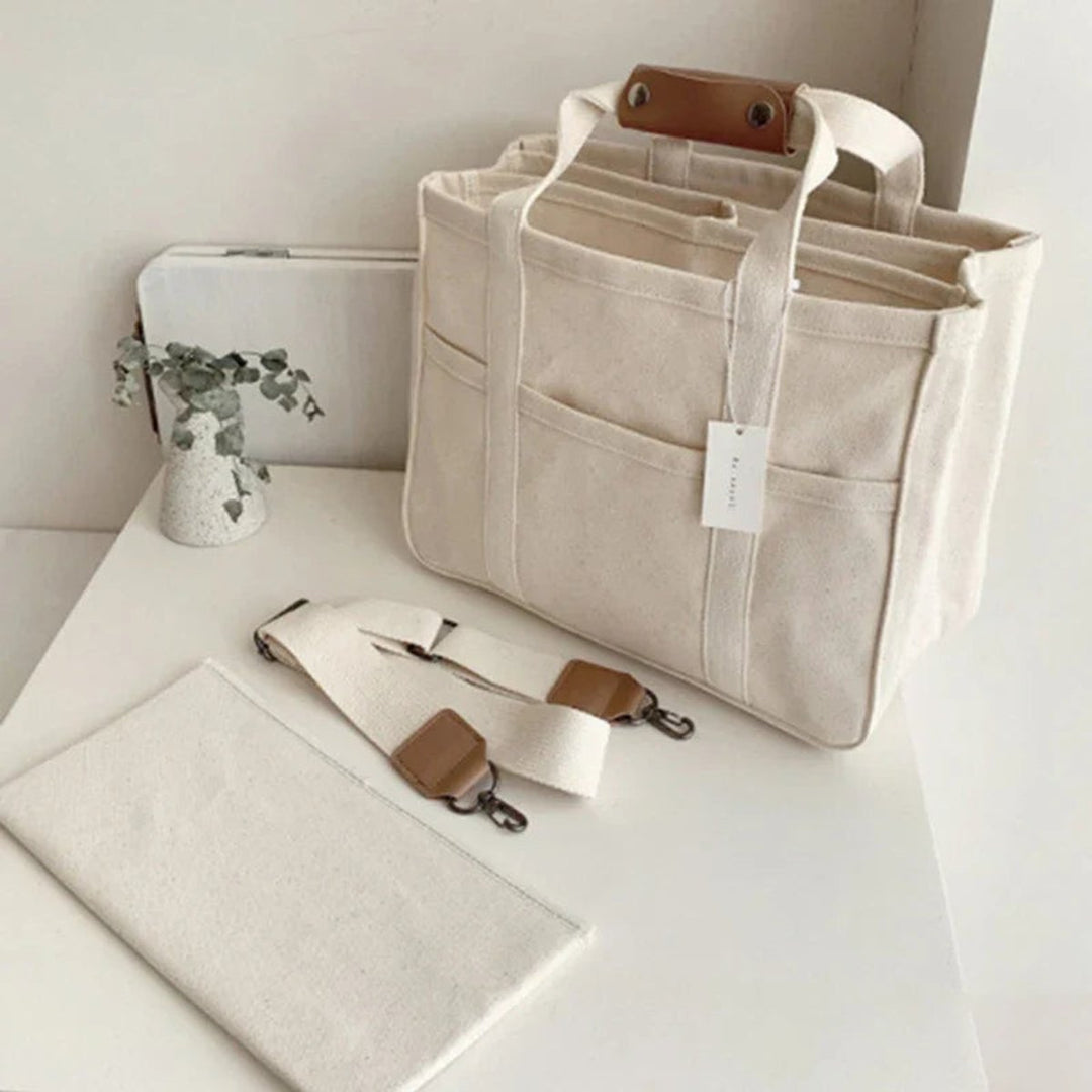 Women's Large-Capacity Multi-Pocket Canvas Tote (3)