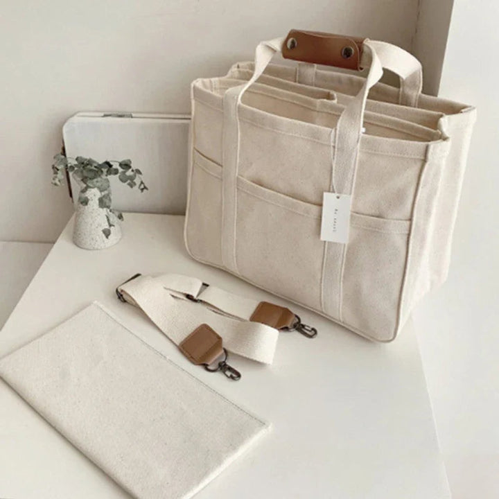 Women's Large-Capacity Multi-Pocket Canvas Tote (3)