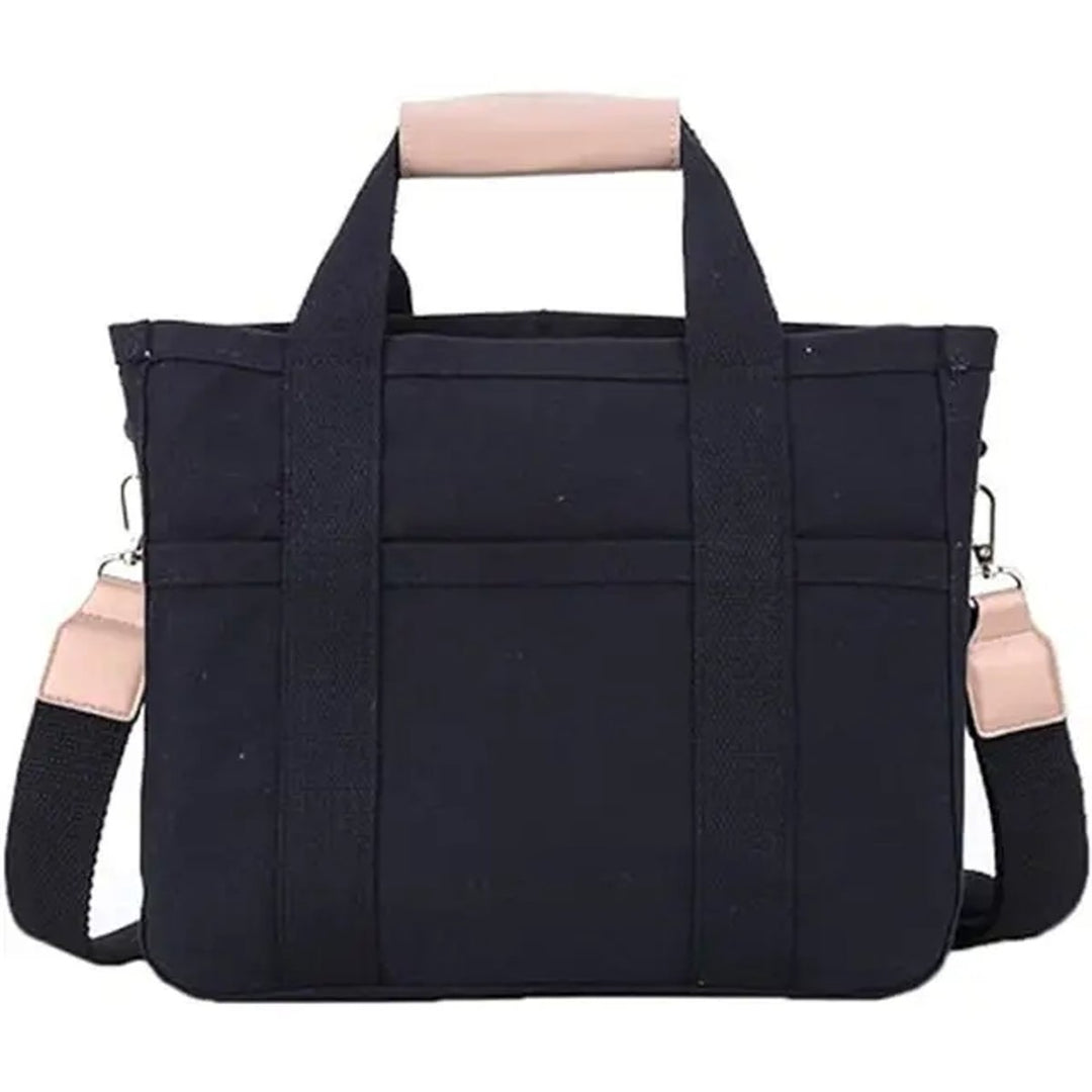 Women's Large-Capacity Multi-Pocket Canvas Tote en Negro