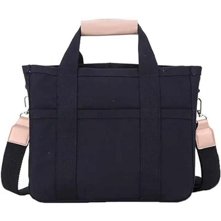 Women's Large-Capacity Multi-Pocket Canvas Tote en Negro