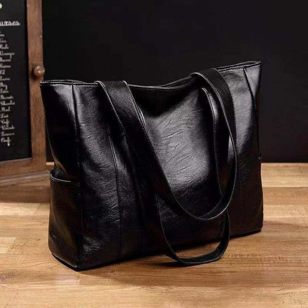 Women's Large-Capacity Vintage Leather Shoulder en Negro