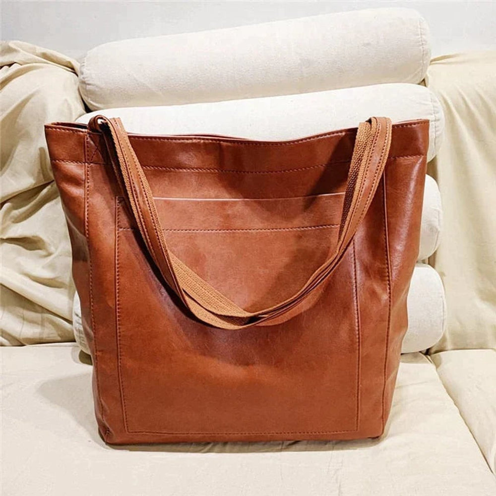 Women's Large Leather Shoulder Tote (2)