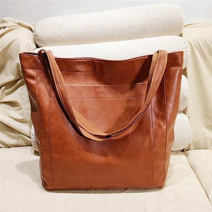 Women's Large Leather Shoulder Tote (2)