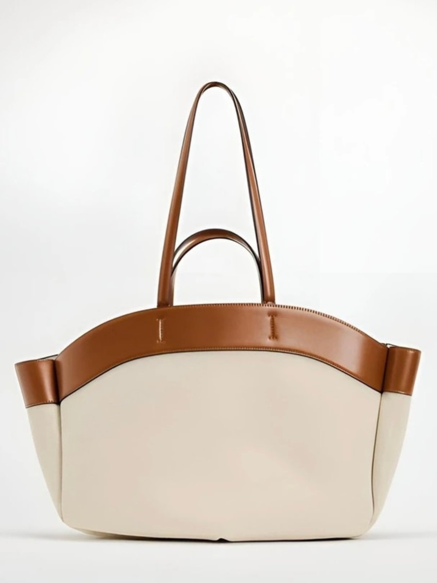 Women's Large Leather-Trim Canvas Tote (2)