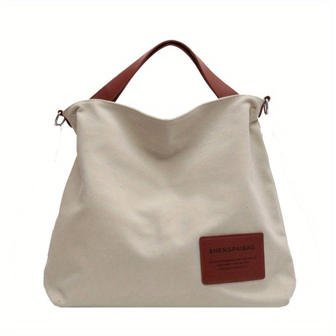 Women's Large Slouchy Canvas Tote en Crema