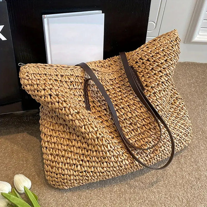 Women's Large Woven Raffia Bohemian (6)