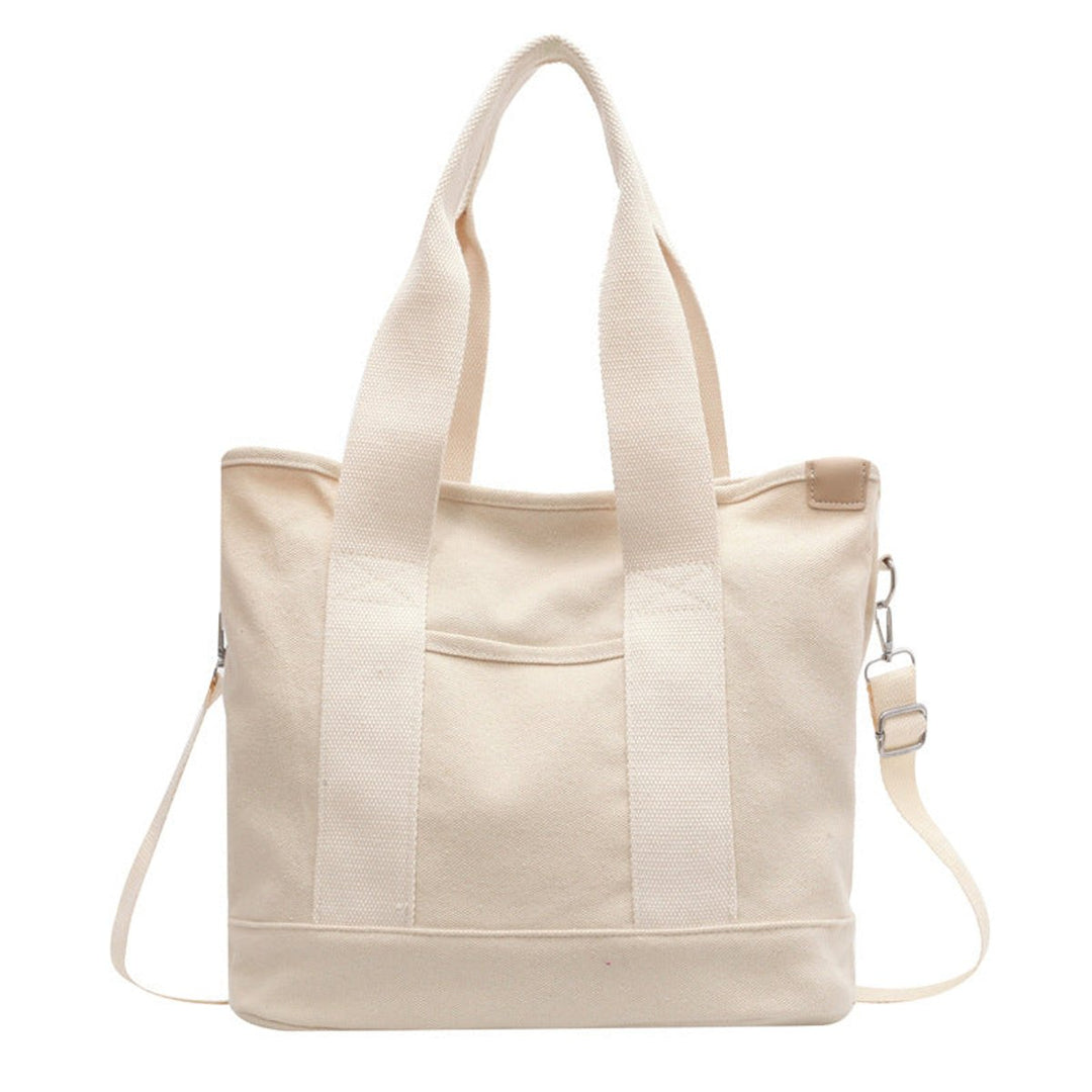Women's Multifunction Crossbody Canvas Tote en Blanco