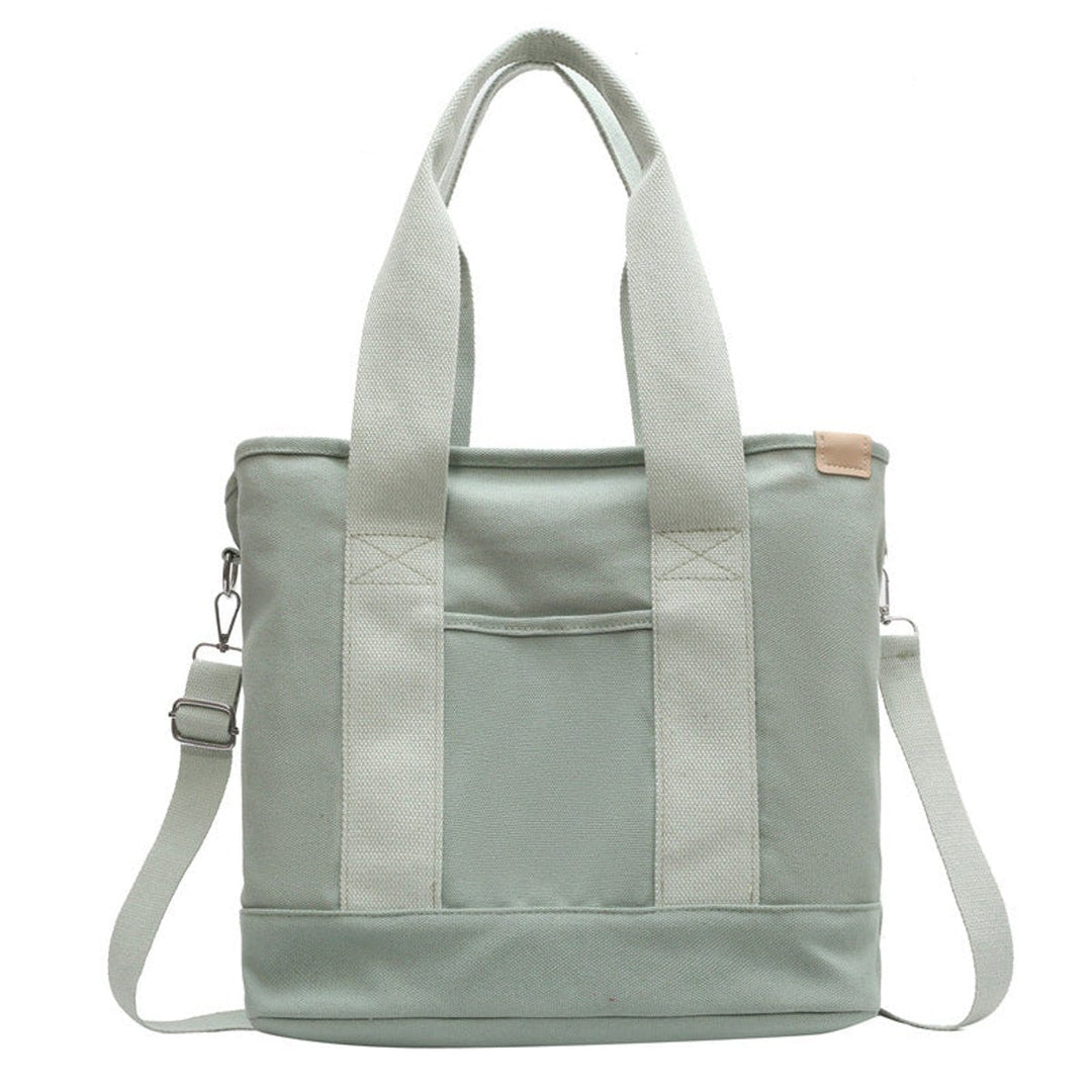 Women's Multifunction Crossbody Canvas Tote en Verde