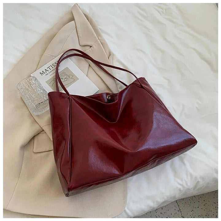 Women's Retro Large-Capacity PU Leather en Rojo