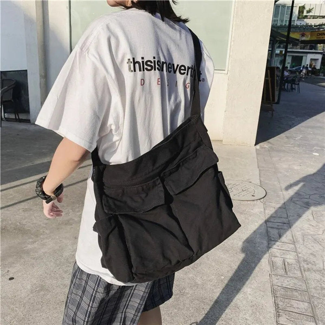 Women's Vintage Multi-Pocket Canvas Tote (3)