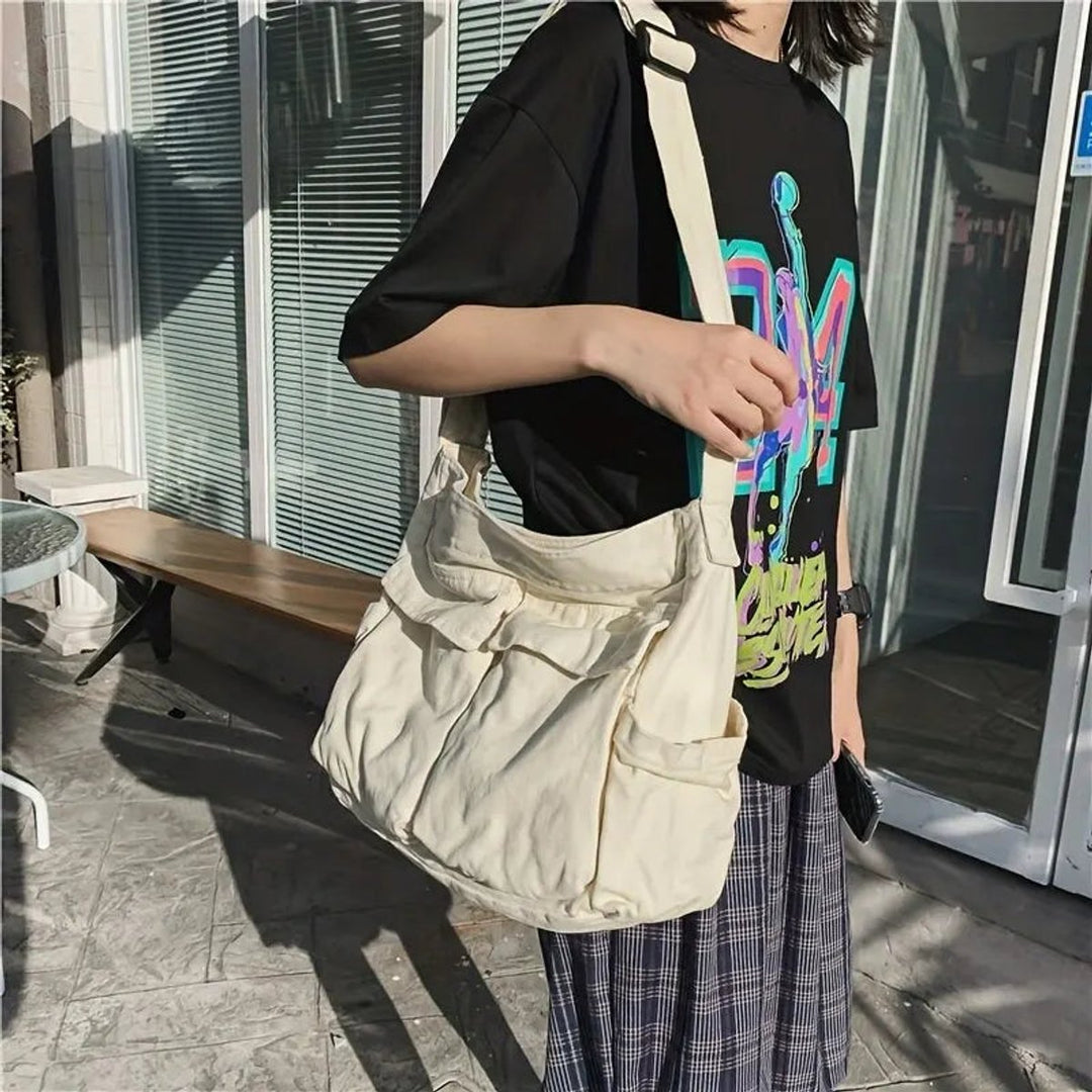 Women's Vintage Slouchy Canvas Tote (5)