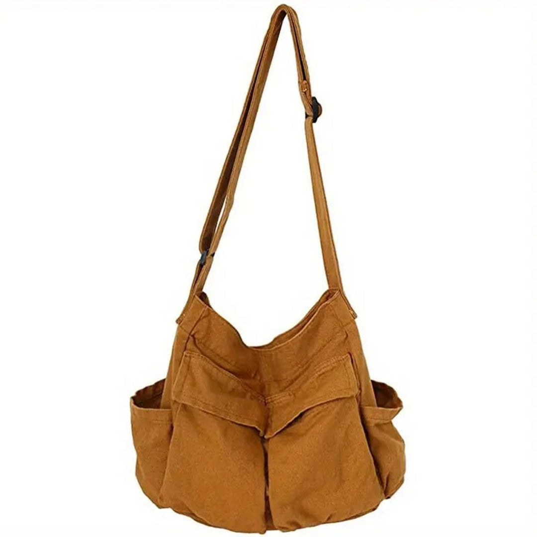 Women's Vintage Slouchy Canvas Tote en Caqui